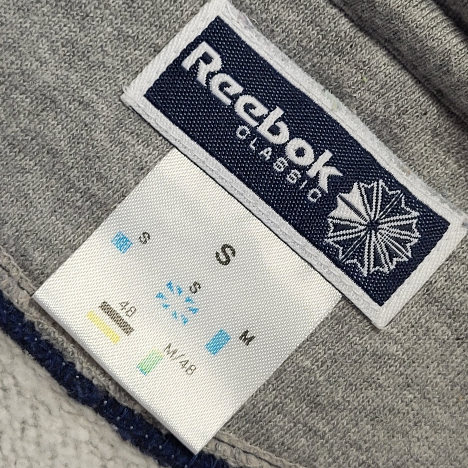 Reebok Grey & Blue Vintage 90s Sweatshirt Uk Men's Size Small