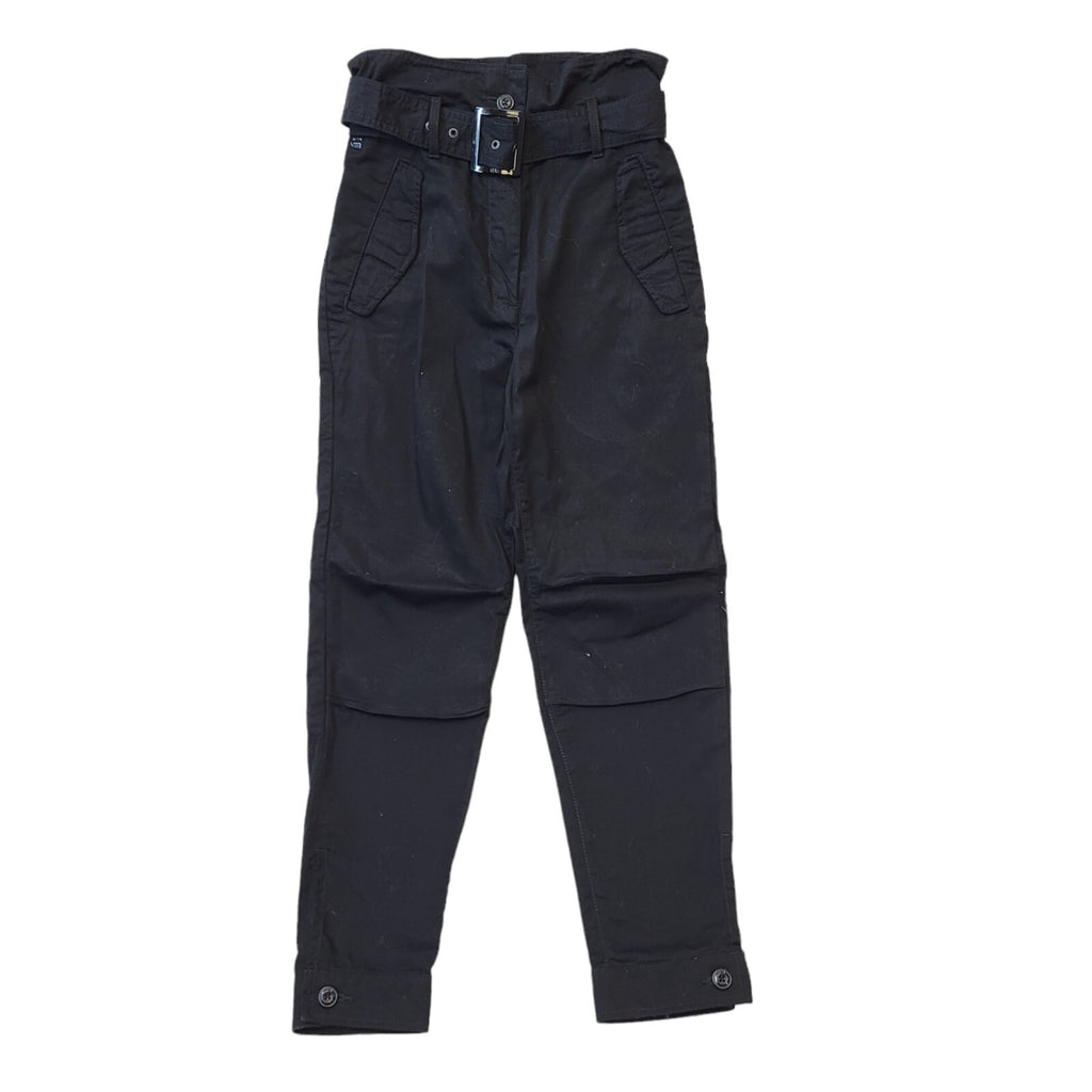 G-Star Raw Y2K Black Tapered Belted Trousers Womens UK6 W24 L24