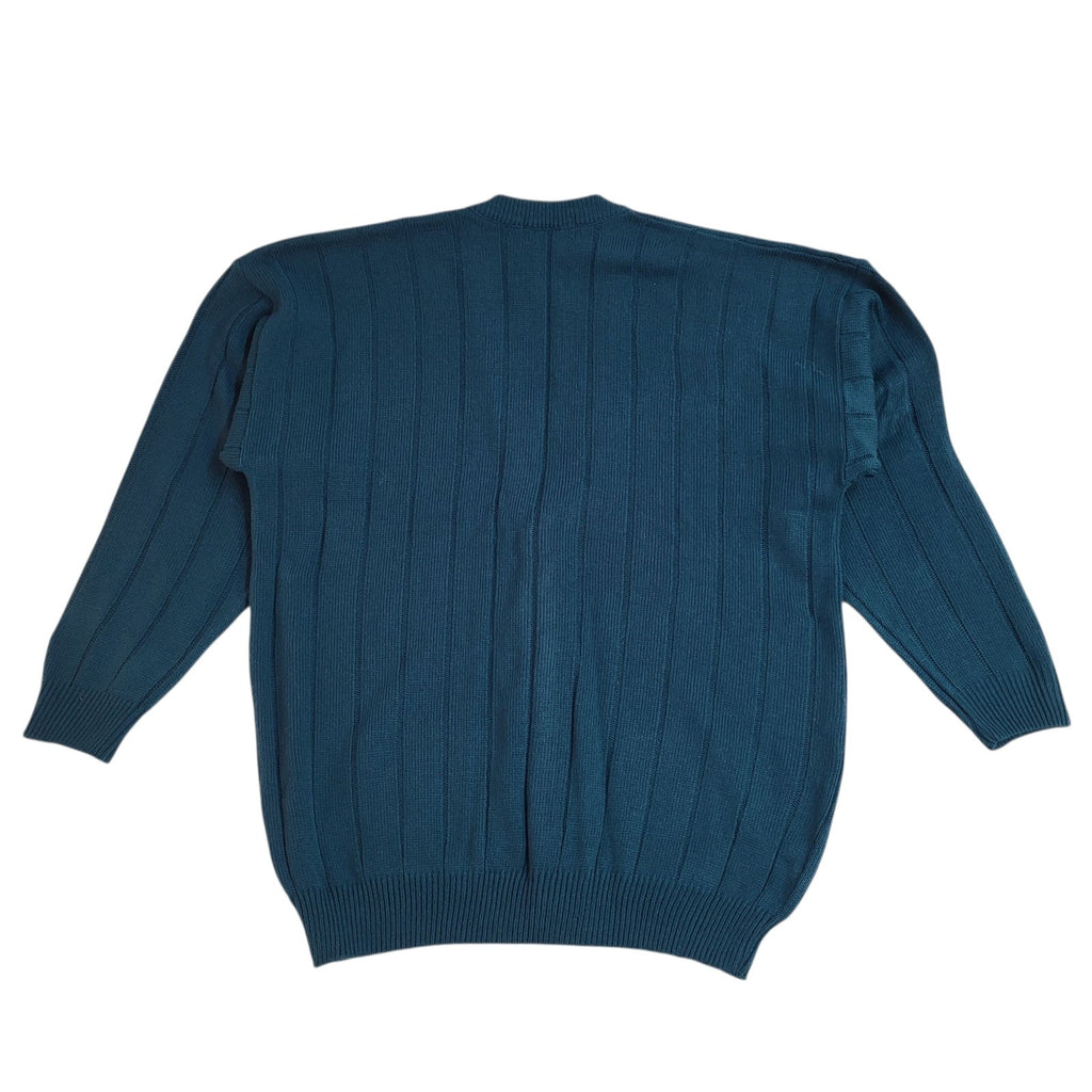 Marks & Spencer Knitted Cardigan Vintage 90s Green Button UK Men's Size L
