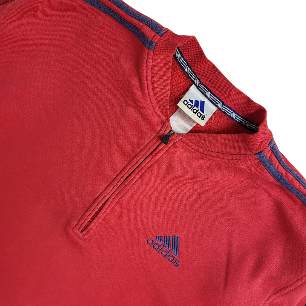 Adidas Vintage 90's Red High Neck Sweatshirt UK Men's Size M