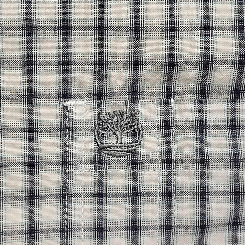 Timberland Vintage 90's Grey & Blue Checked Long Sleeve Shirt Mens UK XL