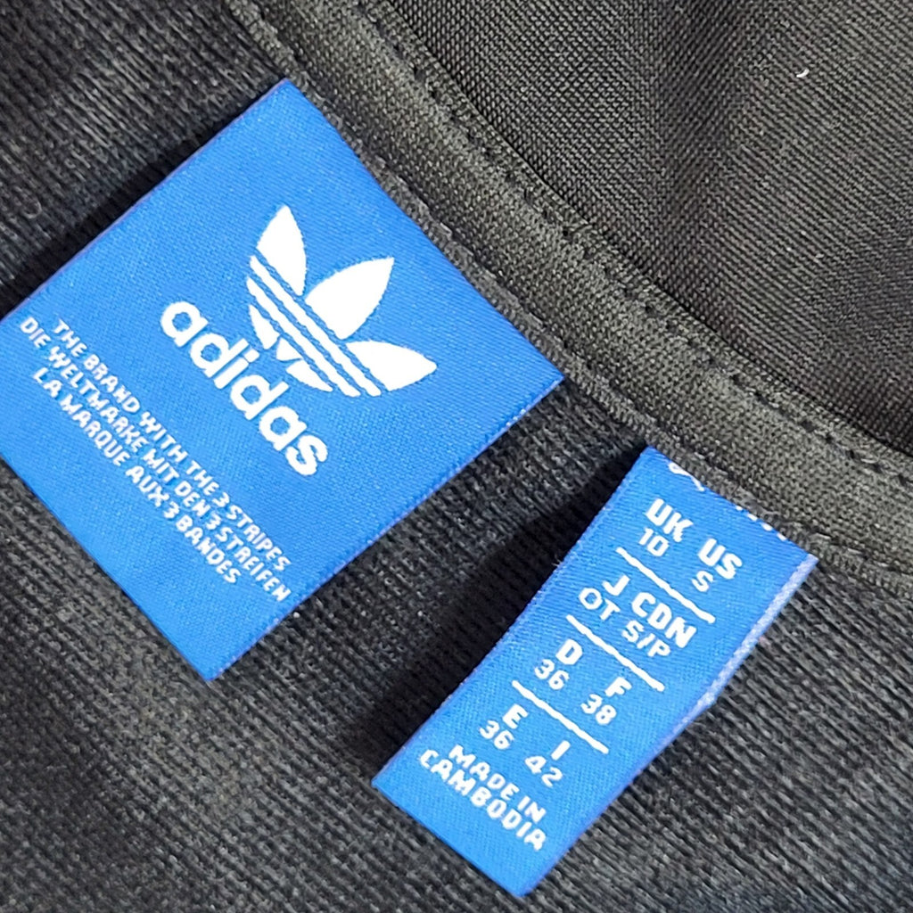 Adidas Y2K Black Full Zip High Neck Tracksuit Jacket Women's UK Size 10