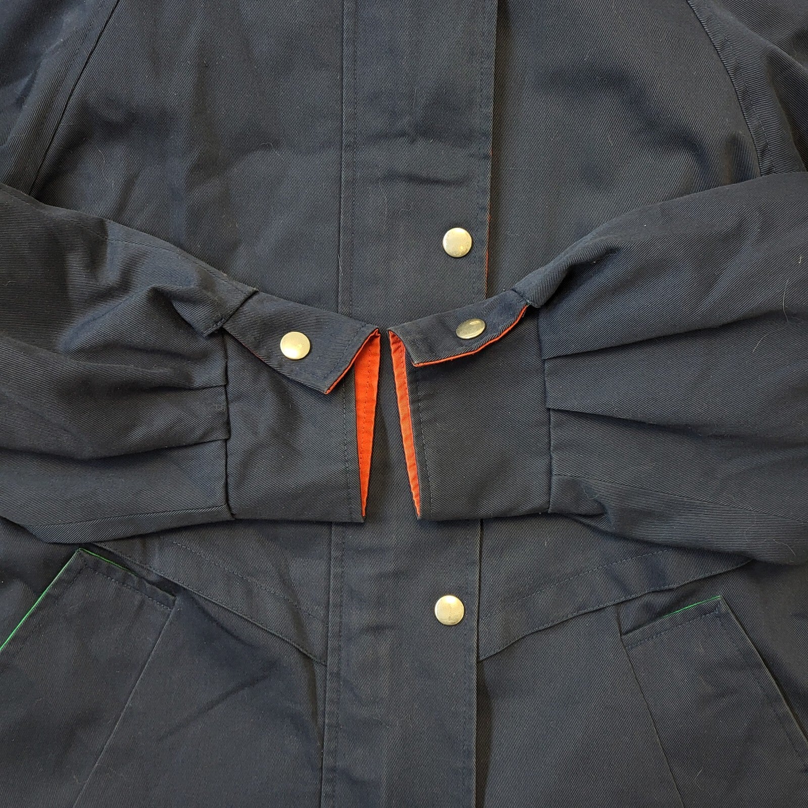 Evans Vintage 90s Navy Zip & Snap Fasten Longline Coat Uk Women's Size 16