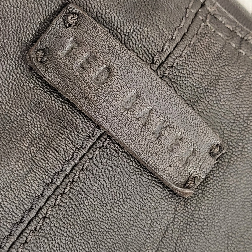 Ted Baker Brown Clasp Leather Medium Hand Bag Uk Women's Size 13.5" x 13.5"