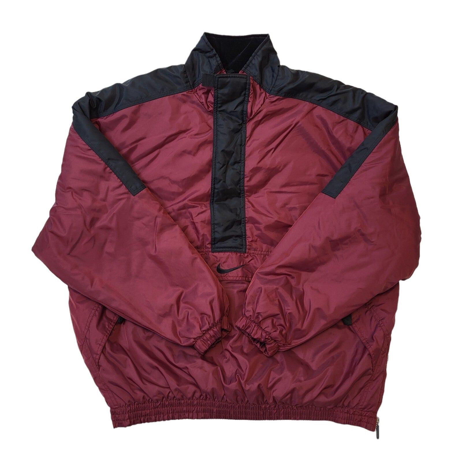 Nike 90s Vintage Red & Black 1/4 Zip Pullover Sports Jacket Men's Size XL