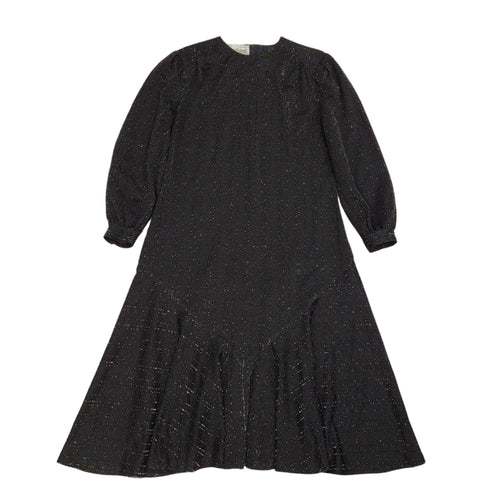80s Vintage Rozlynne Black Long Sleeve Sparkly Evening Dress Women's 14