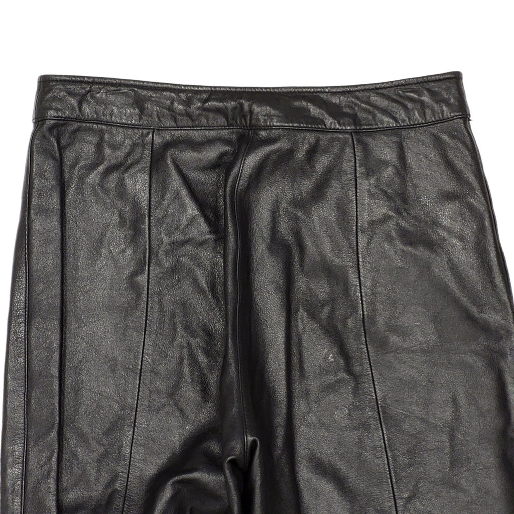 Wilsons Maxima 90s Straight Leg Black Leather Trousers Uk Women's 10 W28 L34