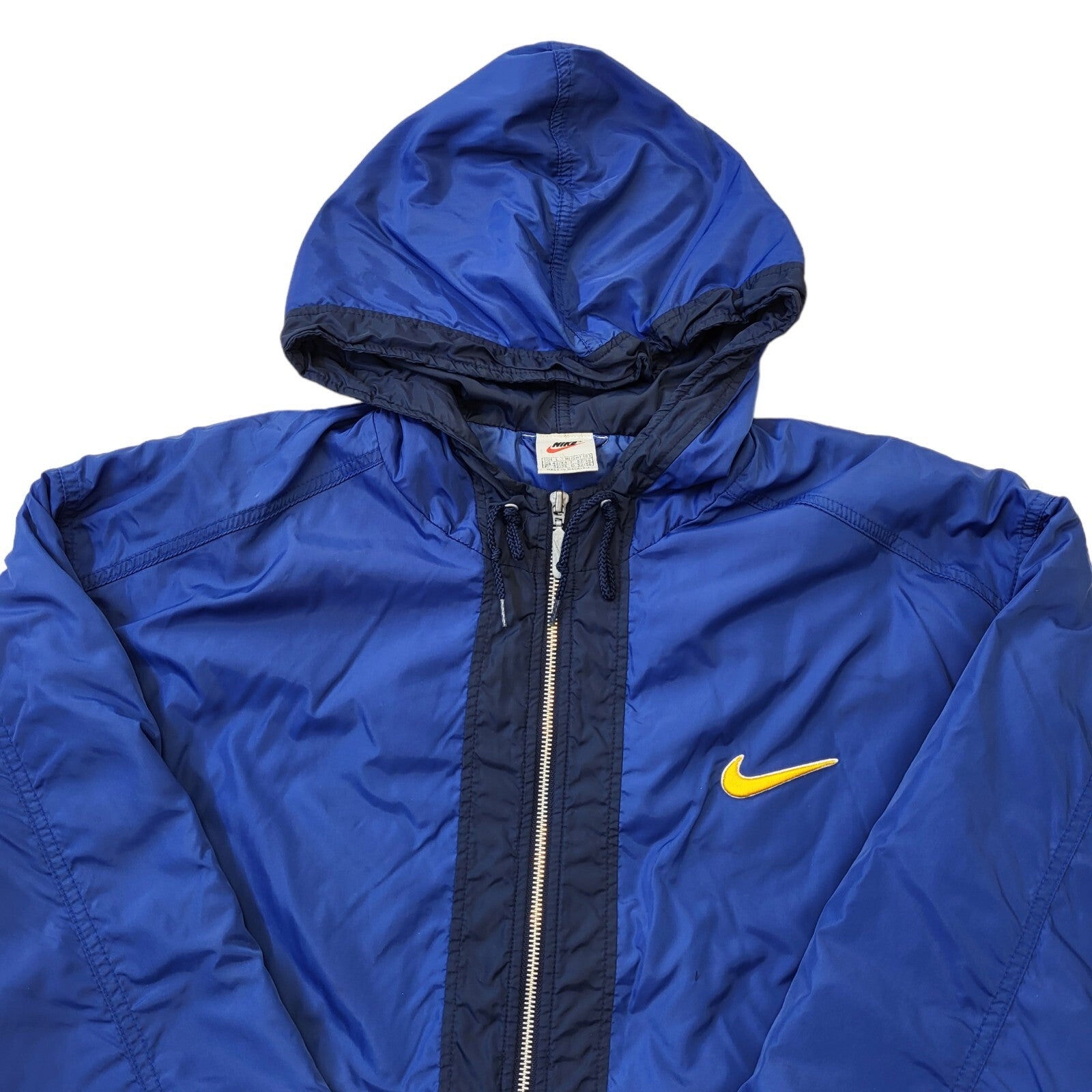 Nike 90s Vintage Blue 1/4 Zip Sports Hooded Jacket Men's Size Large