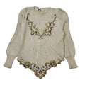 Elizabeth 80s Vintage Beige Wool Jumper Women's Size M Eu 38