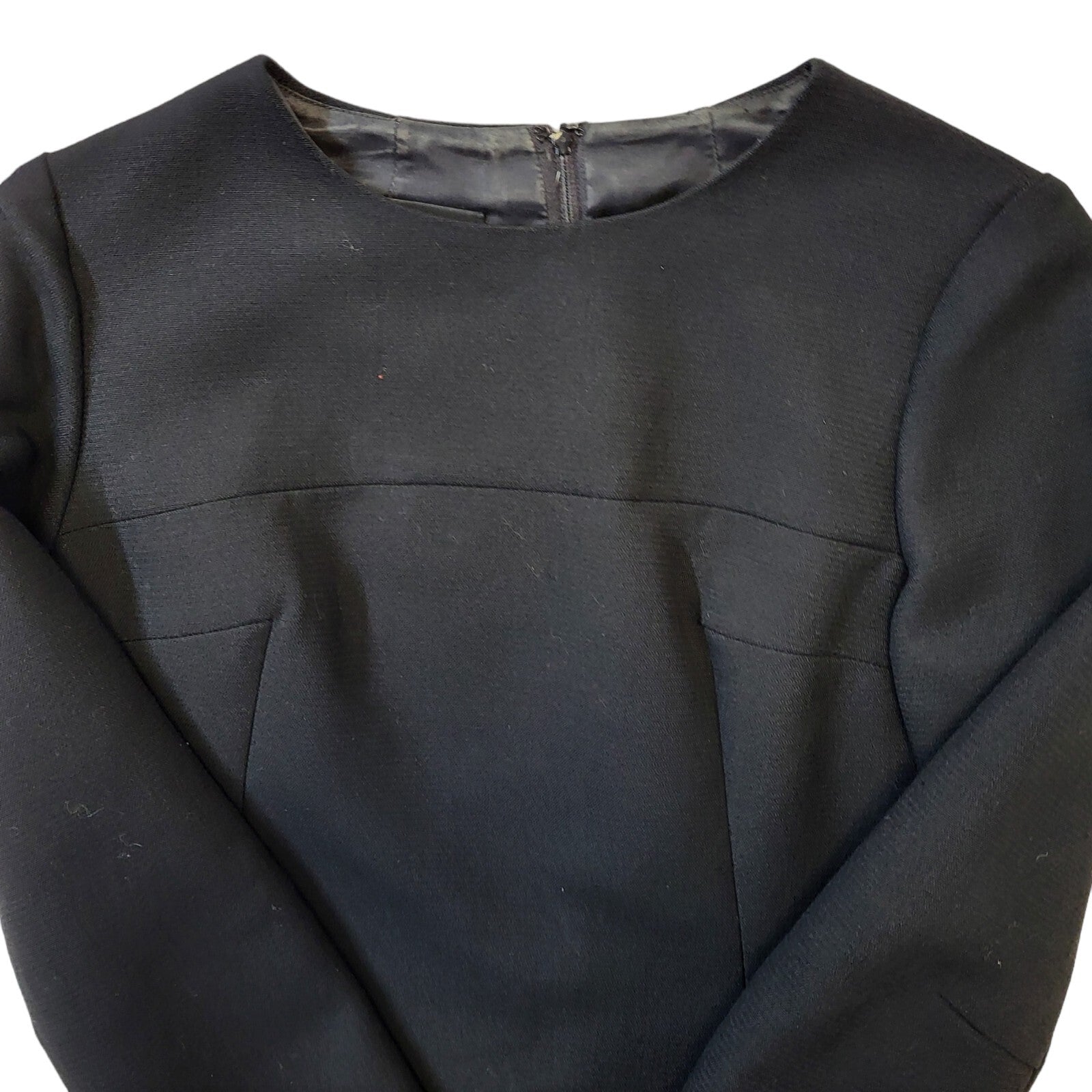 Louis Feraud  60's Vintage Black Long Sleeve Dress Womens Dress UK 12