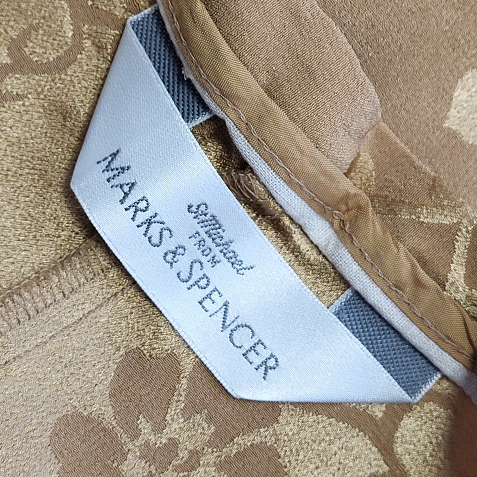 M&S Vintage 90's Brown Floral Straight Leg Trousers Womens Size 16 W30 L32