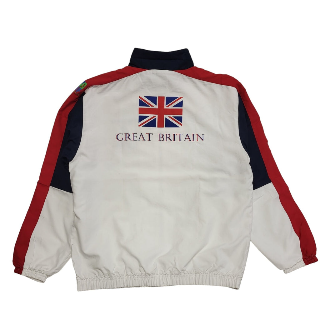 Isreal 2001 Speedo GB Y2k White Red Tracksuit Top Uk Men's Size Large