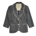 Me Aptc Vintage 90's Grey Polka Do Button Front Blazer Jacket Womens UK Size 12