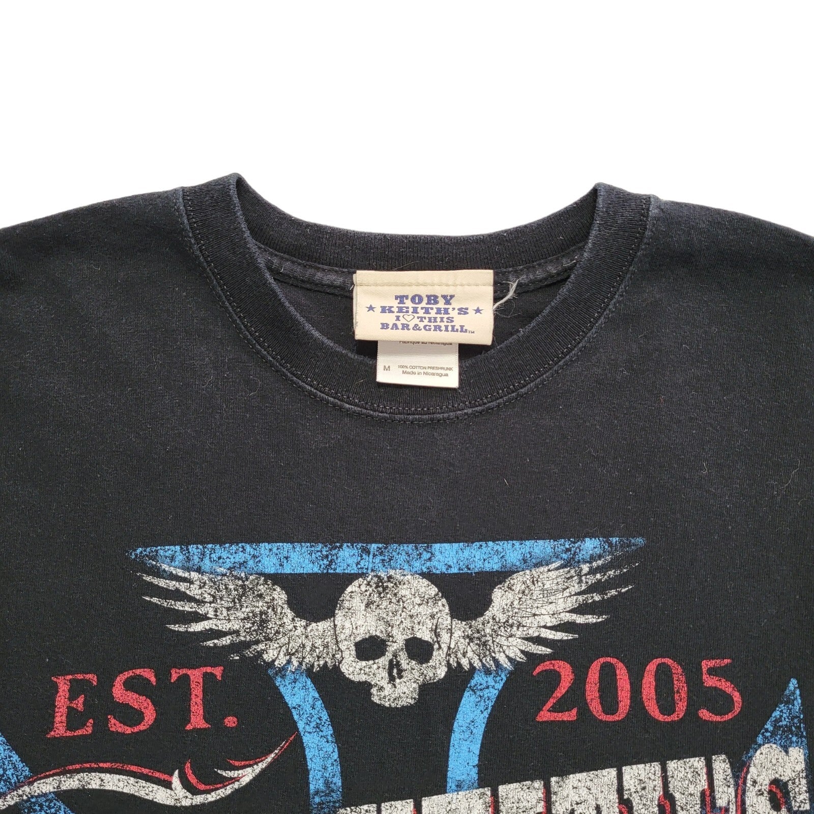 Toby Keiths 2005 Vintage Y2K Black Short Sleeve T-Shirt Mens UK Size M