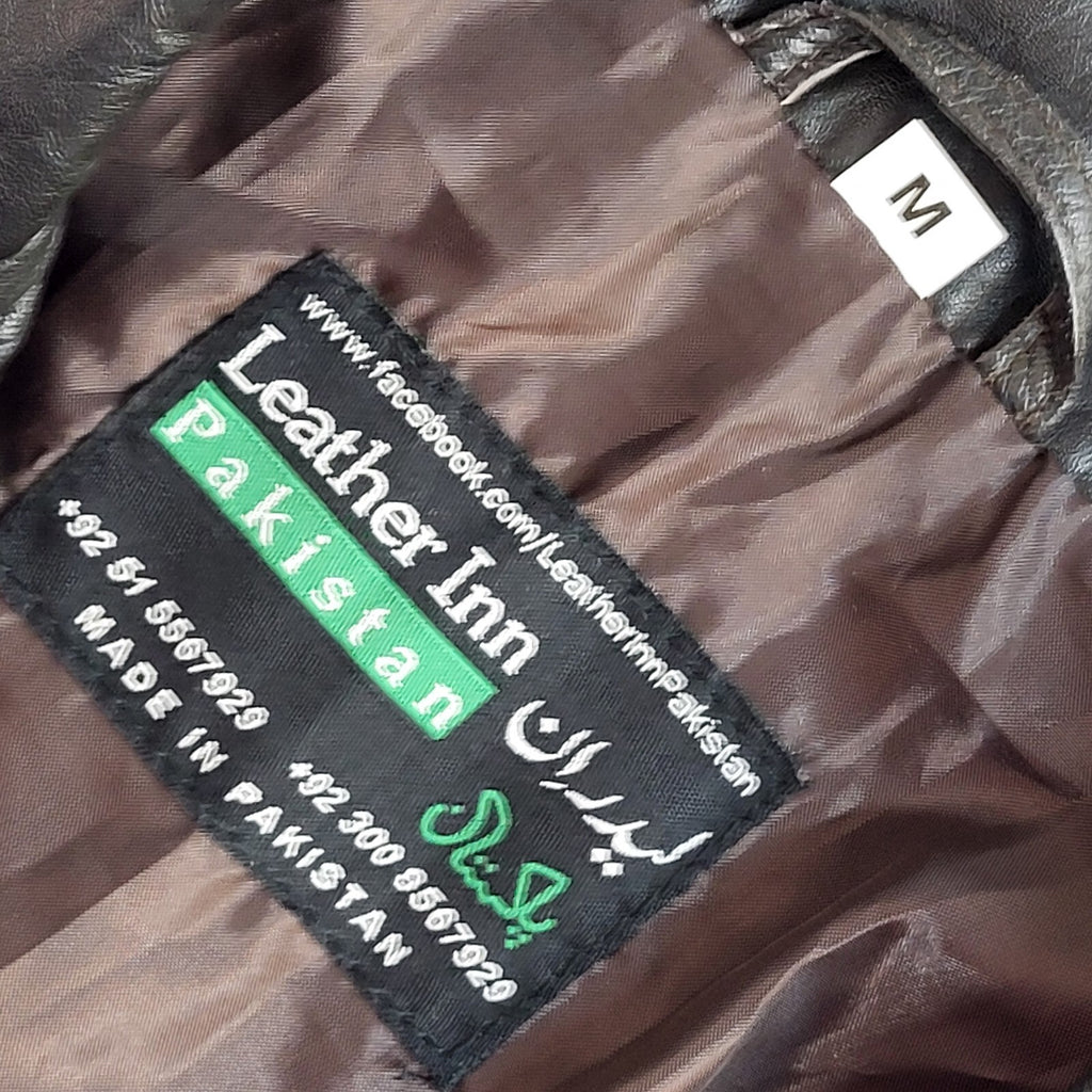 Leather Inn Vintage Y2K  Button Brown Leather Coat UK Women's Size Medium