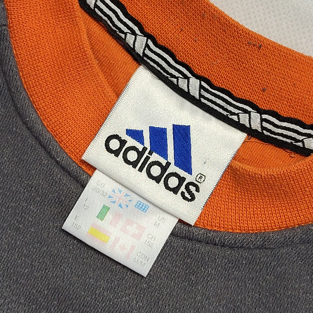 Adidas 90's Vintage Orange & Grey Sweatshirt Kids Age 15/16 Years
