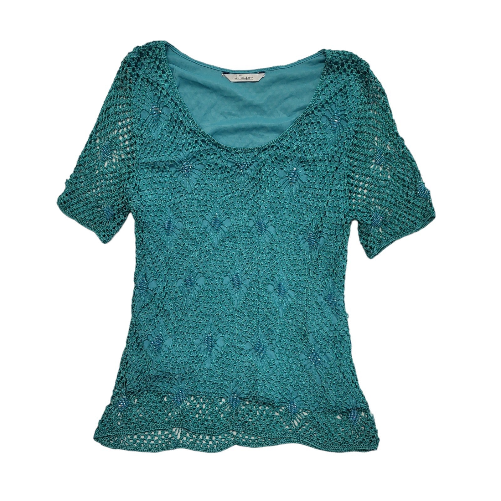 J.Taylor Vintage 90's Green Sequin Lined Top Womens UK Size 16