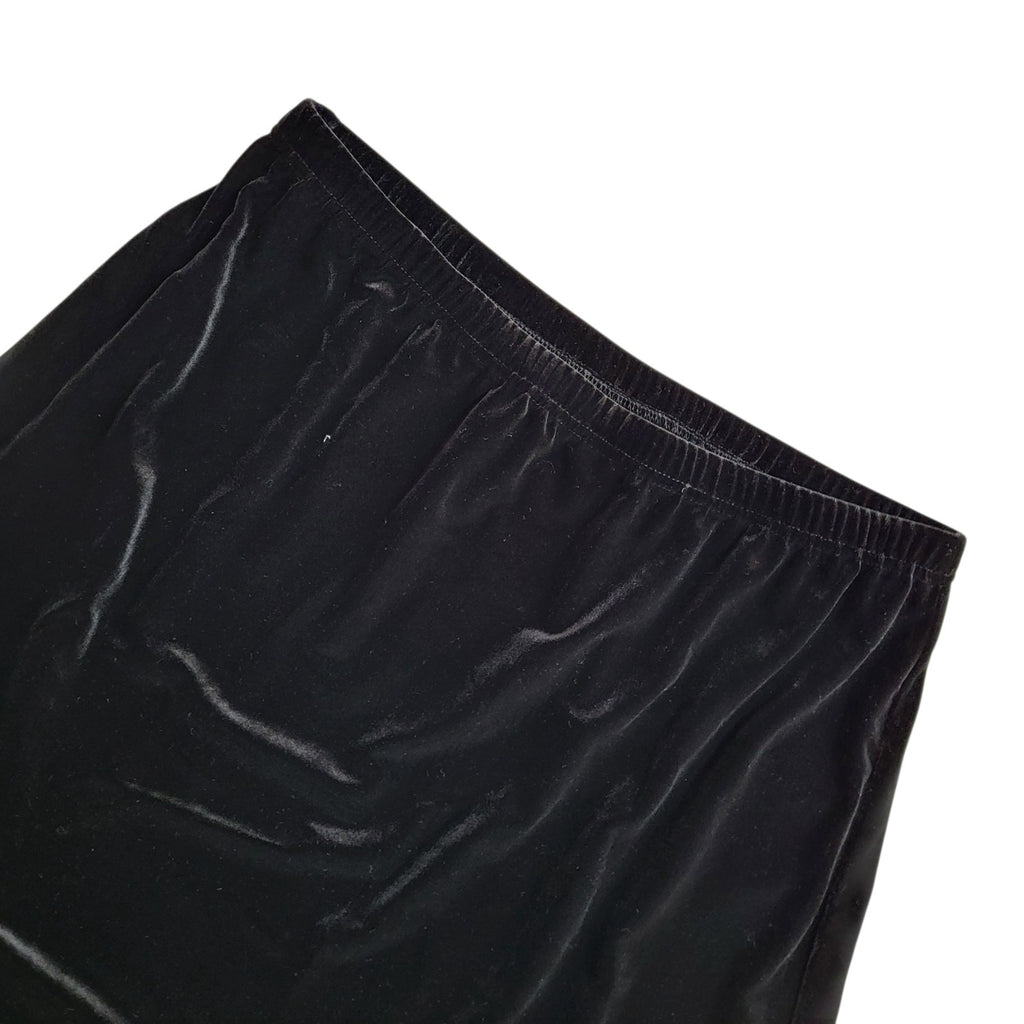Xscape Usa 90s Skirt A-Line Black Velour Midi Women's UK 16 BNWT