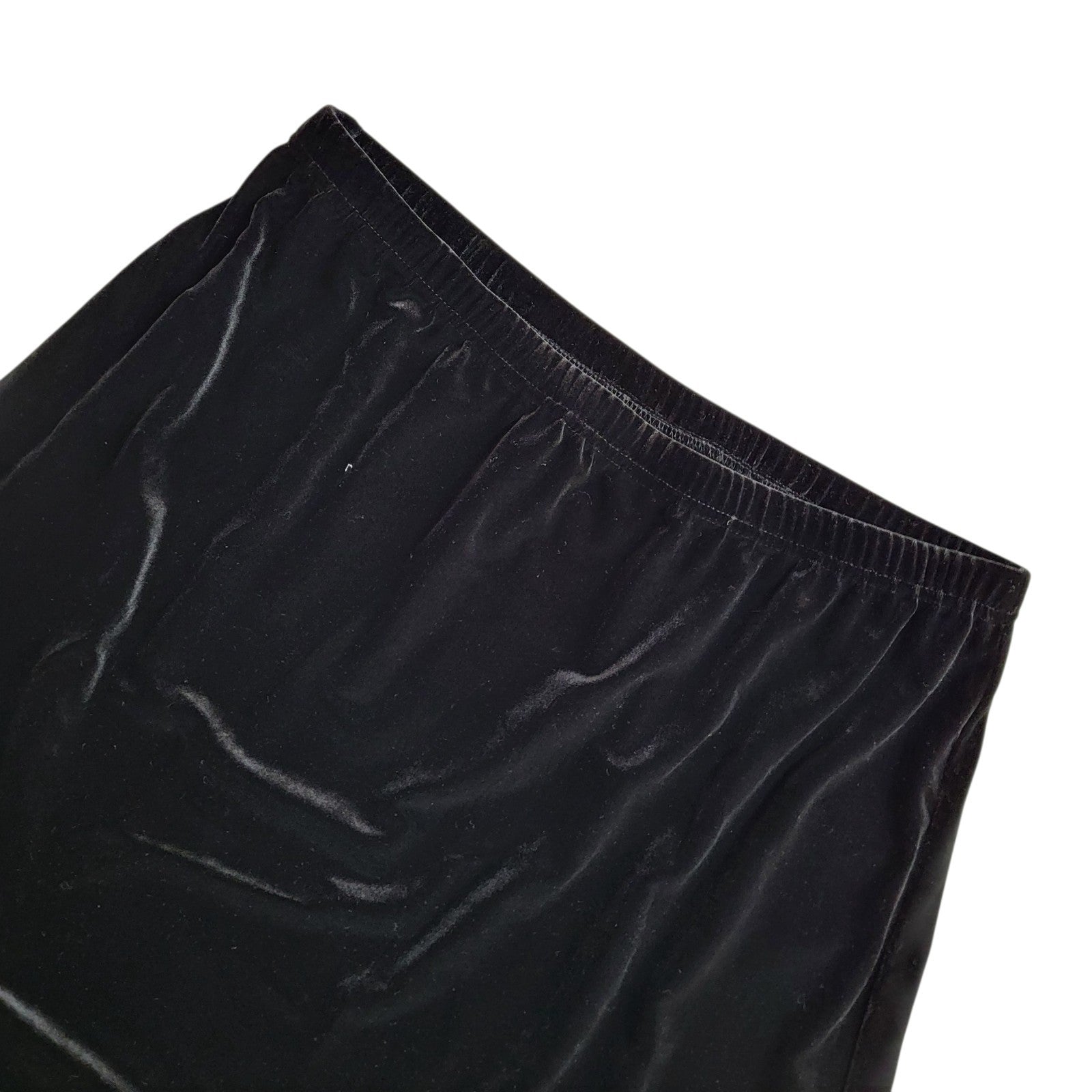 Xscape Usa 90s Skirt A-Line Black Velour Midi Women's UK 16 BNWT