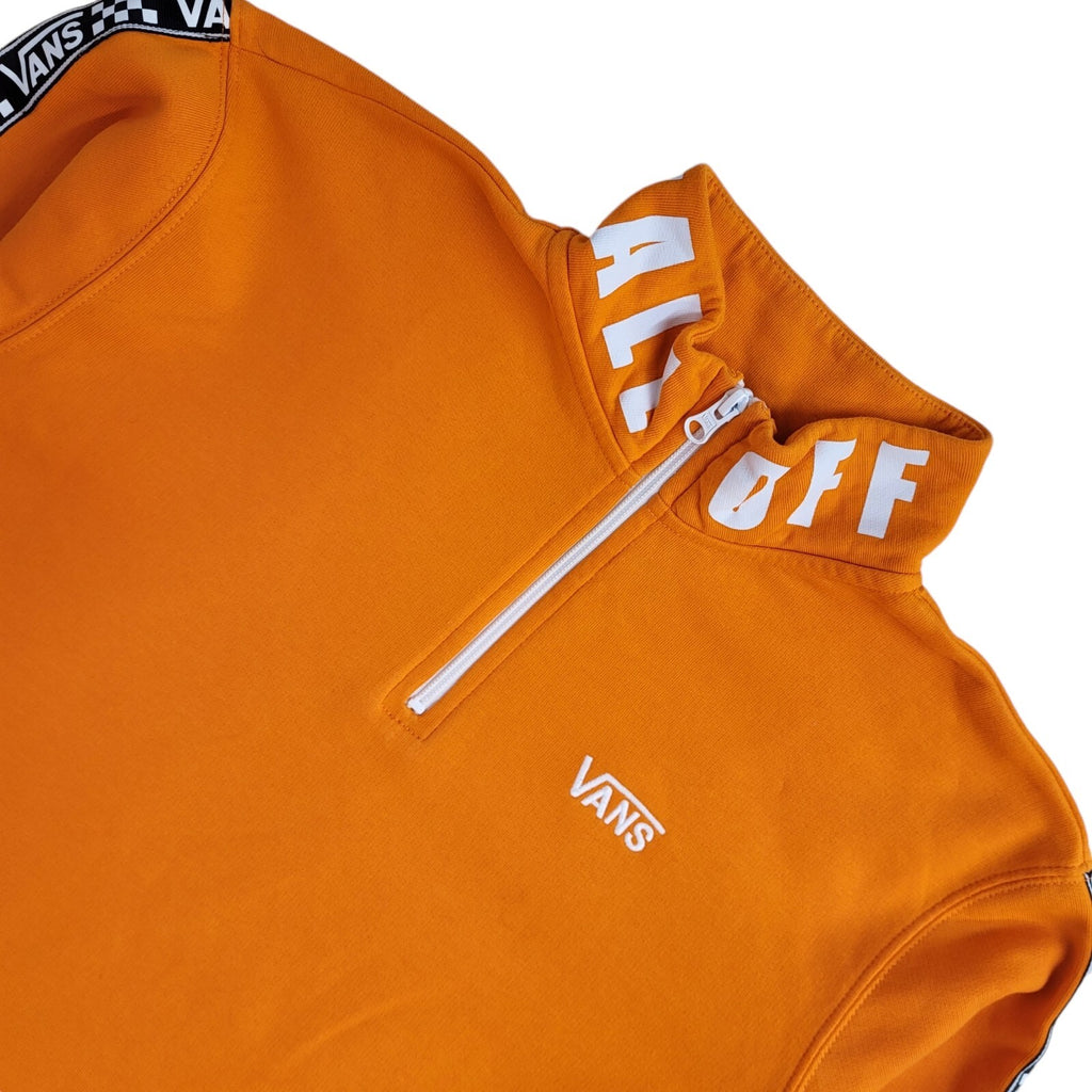 Vans Sweatshirt Off The Wall Orange 1/4 Zip High Neck 90's UK Men's Size S