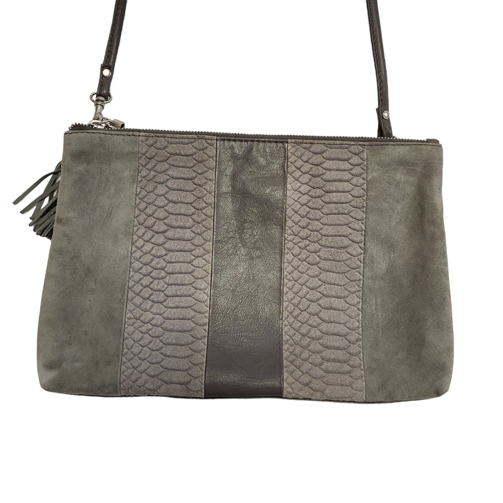 Jones Acid Grey Leather Cross Body Shoulder Bag Women's Size 11.5" x 8"