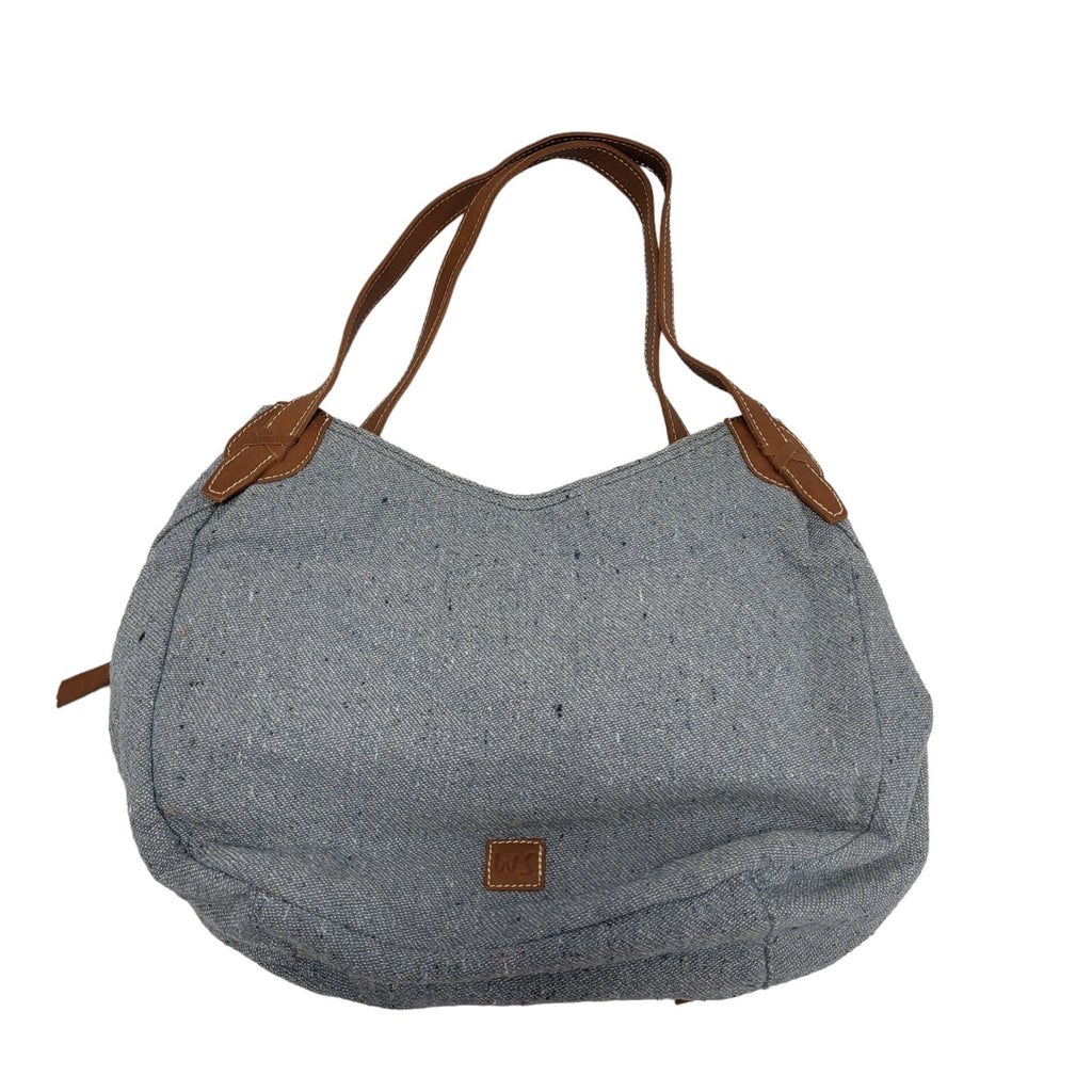 WS Light Blue Zip Medium Shoulder Bag Uk Women's Size 13" x 16"