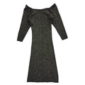 City Swingers Vintage 70's Black & Gold Off Shouler Dress Uk Women's Size 14