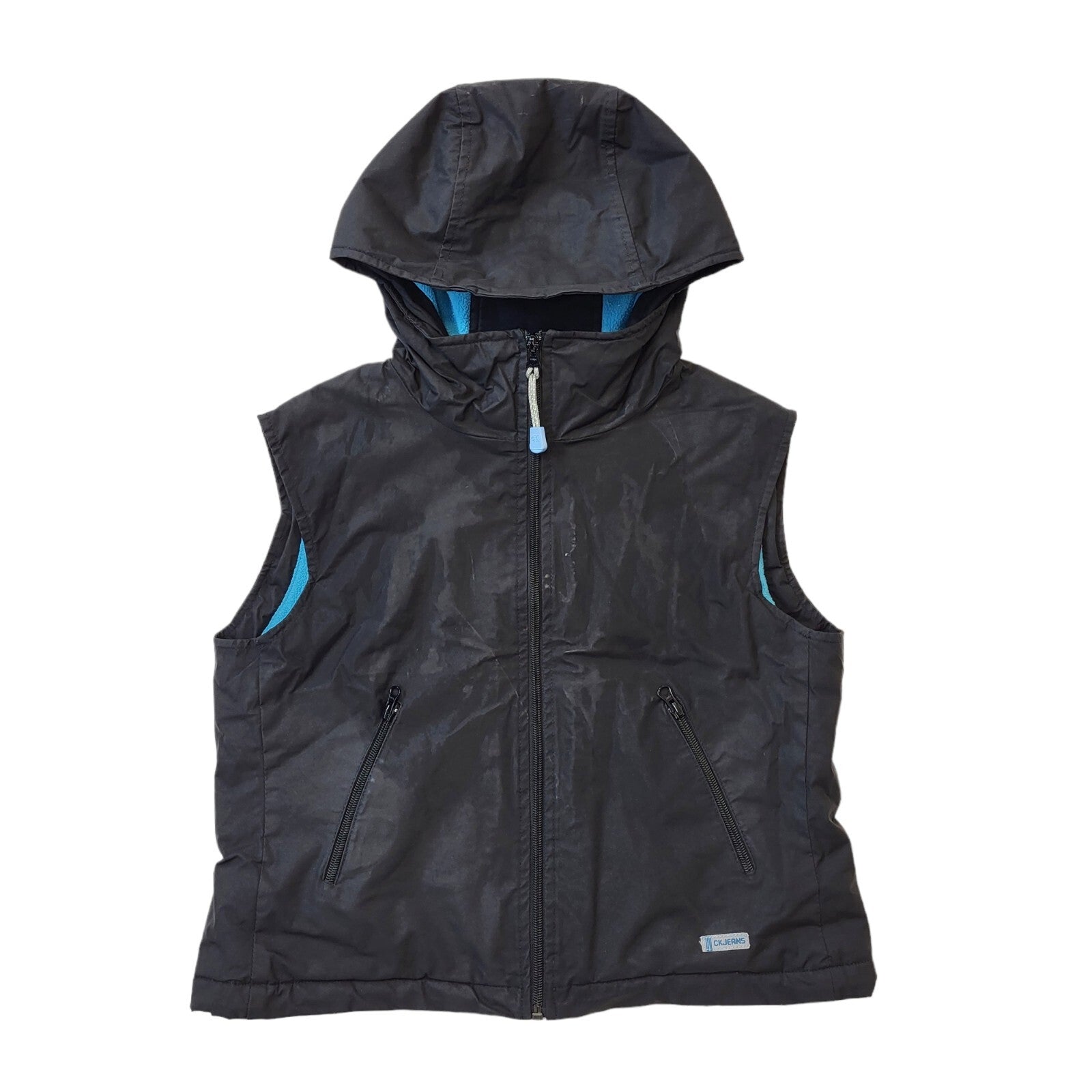 Calvin Klein 90's Vintage Hooded Zip Up Gilet Women's Size Large