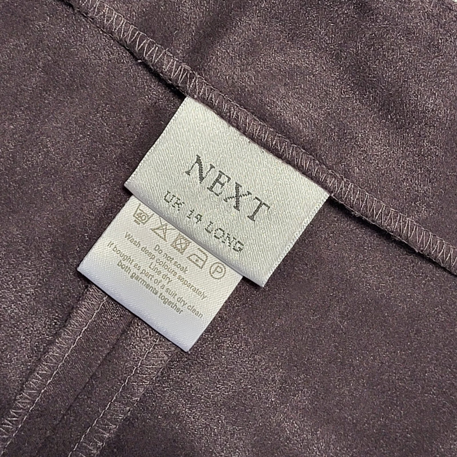 Next 90s Purple Bootcut Mid-Waisted Zip Up Trousers UK Women's 14 W34 L32