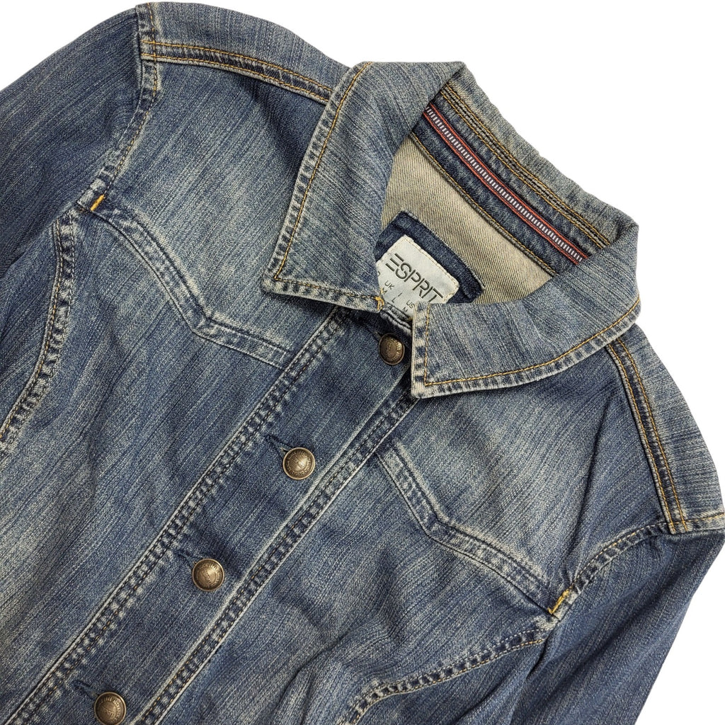 Esprit Dark Blue 90s Vintage Button Denim Jacket Uk Women's Size M
