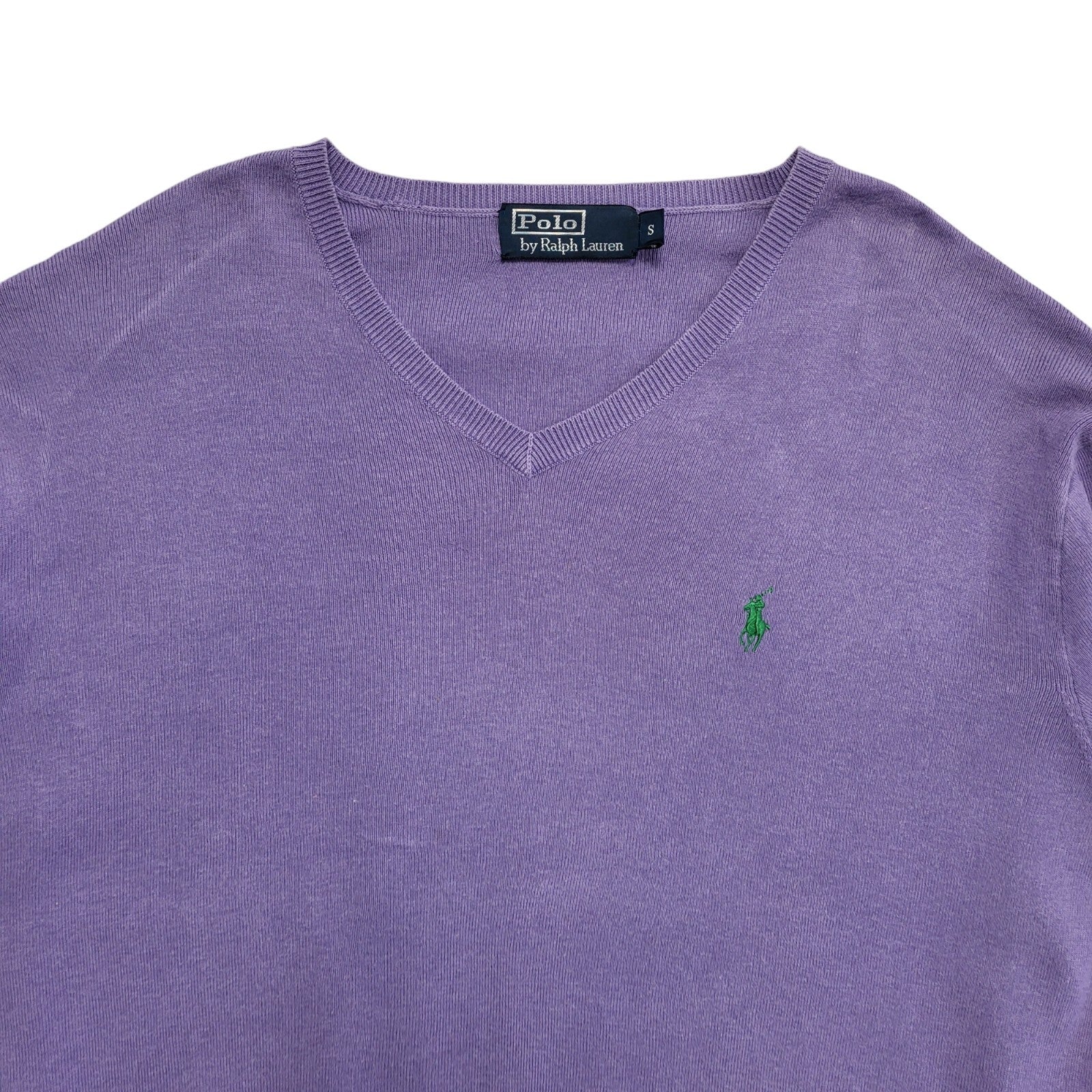 Polo Ralph Lauren Purple V-Neck Jumper Uk Men's Size Small