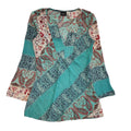 Krisp Vintage 90s Green & Red Floral Long Sleeve Blouse Womens UK 12