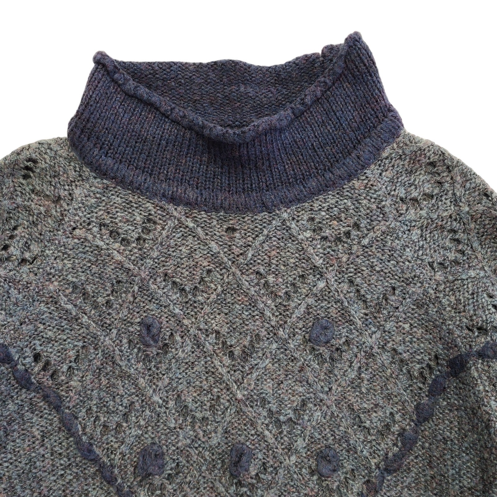 Anita Vintage 80's Blue Long Sleeve Jumper UK Womens Size M