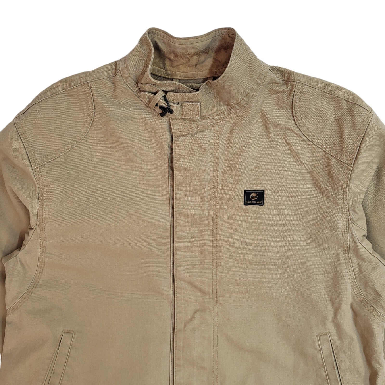 Timberland Vintage Y2k Beige Bomber Jacket Uk Men's Size M