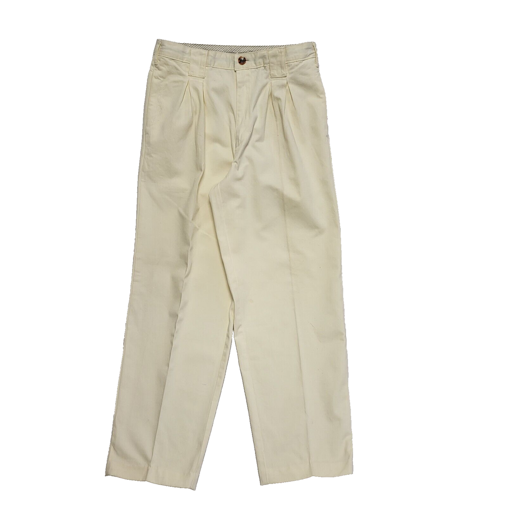 Summer In The City Vintage 80's Cream Tapered Trousers Mens UK M W32/34 L30
