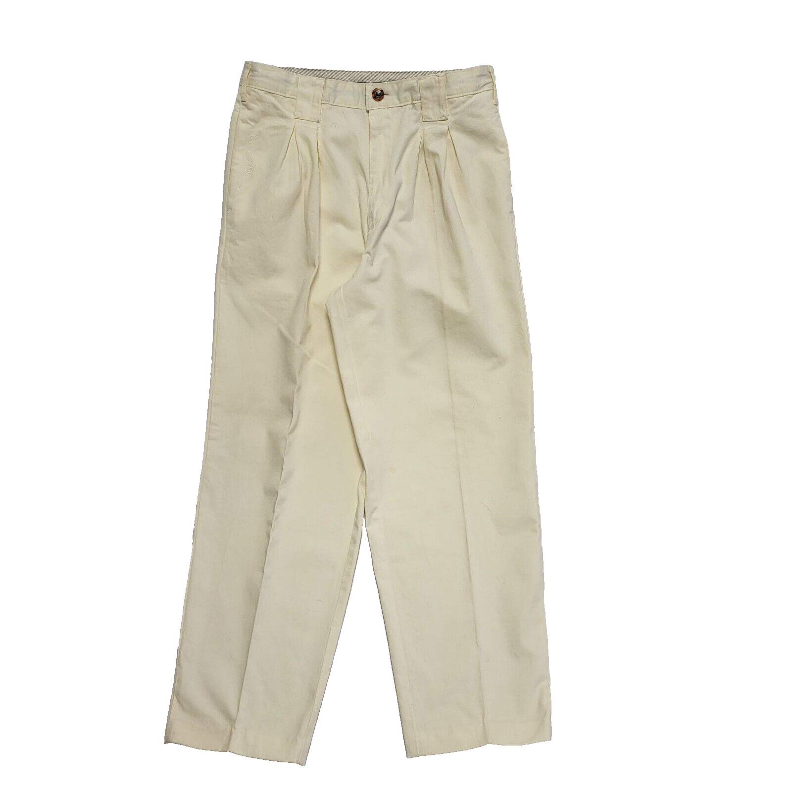 Summer In The City Vintage 80's Cream Tapered Trousers Mens UK M W32/34 L30