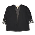 J.Ribboff Y2K Black & White Open Front Sheer Cardigan Womens UK 16