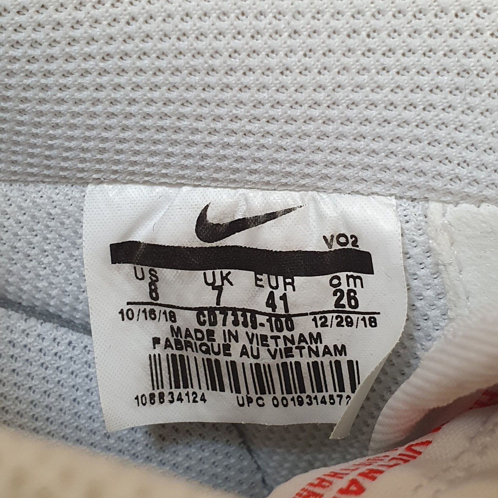 Nike Air Force 1 AF-1 White Lace-UP Leather Men's Trainers Uk 7 Eu 41