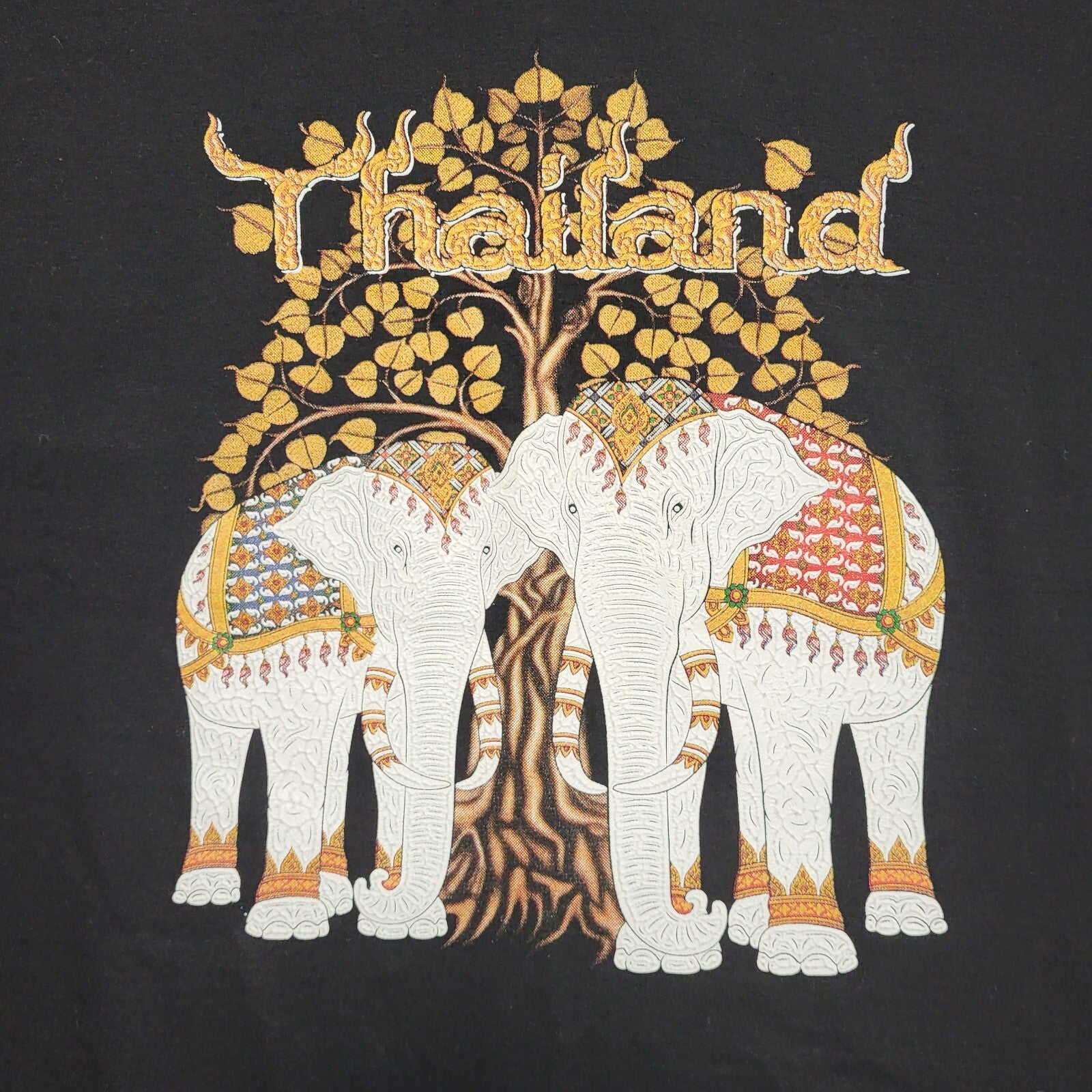 Victory Thailand Vintage 90s Black Tourist Short Sleeve T-Shirt Uk Men's Size L
