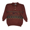 Tricots Vintage 80s Red & Blue Geometric Collared Jumper Men's UK Medium