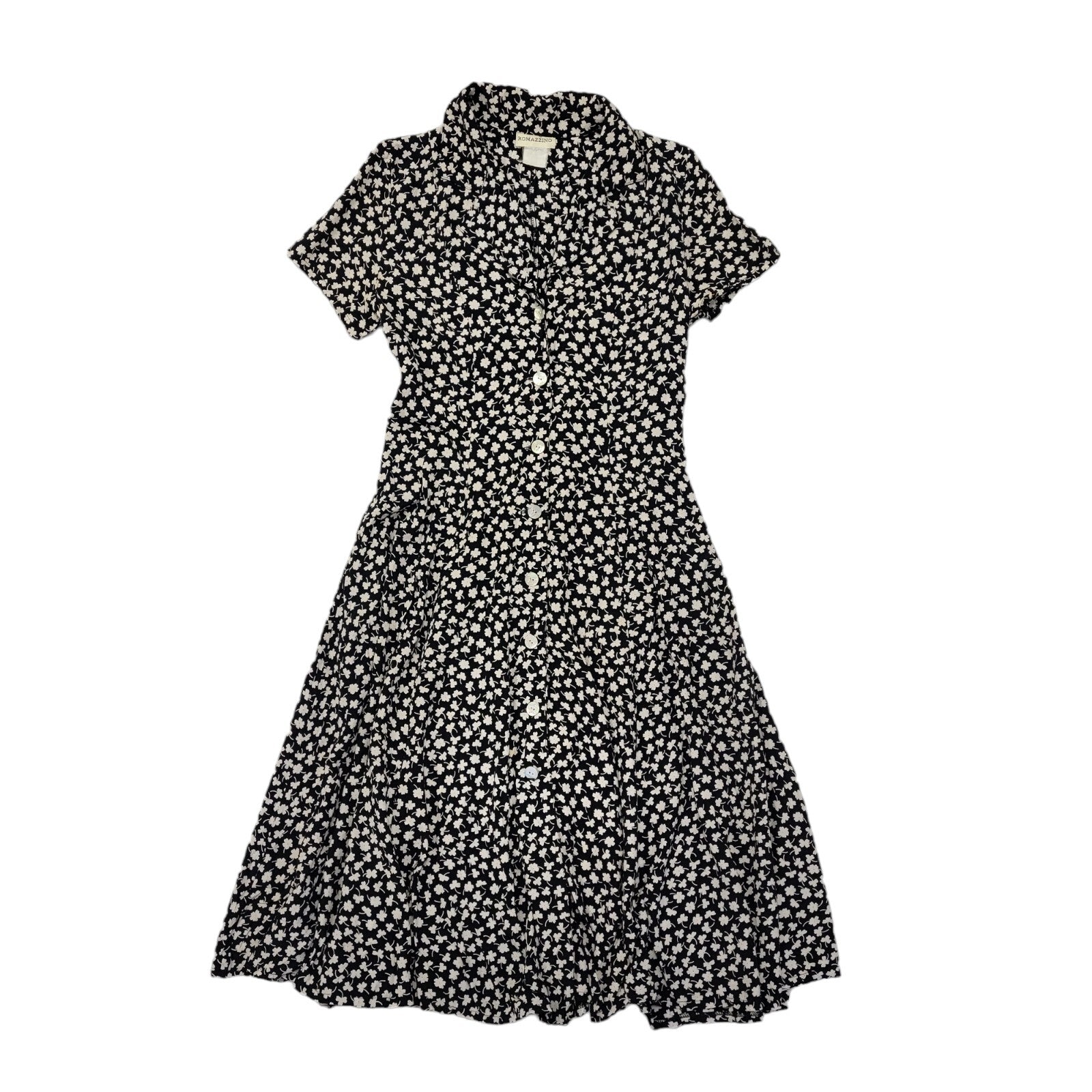 90s Vintage Romazzin Buttoned Daywear Dress Women's Size M 10