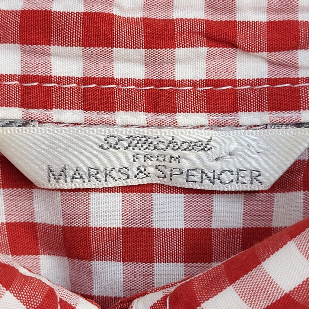 Marks and Spencer Shirt Red 90's Gingham Check Women's UK Size 14