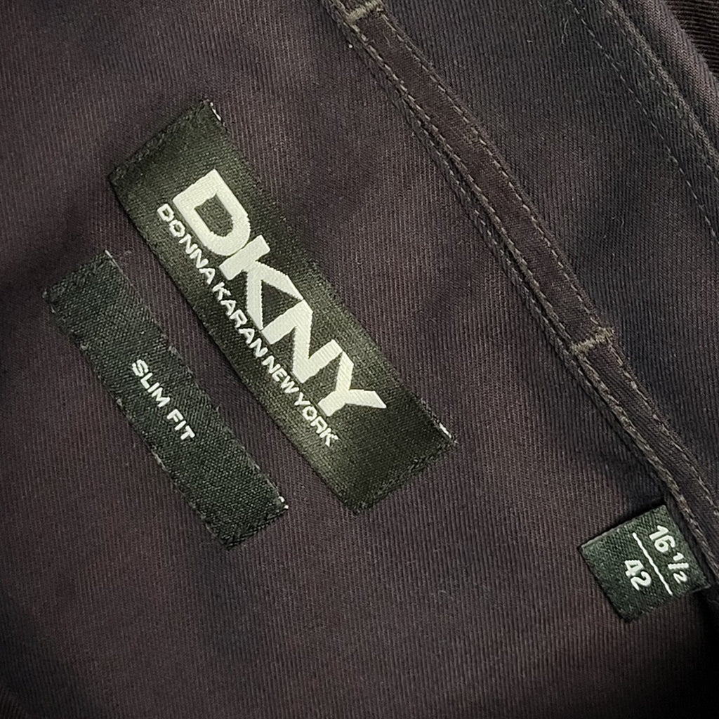 DKNY Vintage Y2K Purple Solid Long Sleeve Shirt Mens UK XL