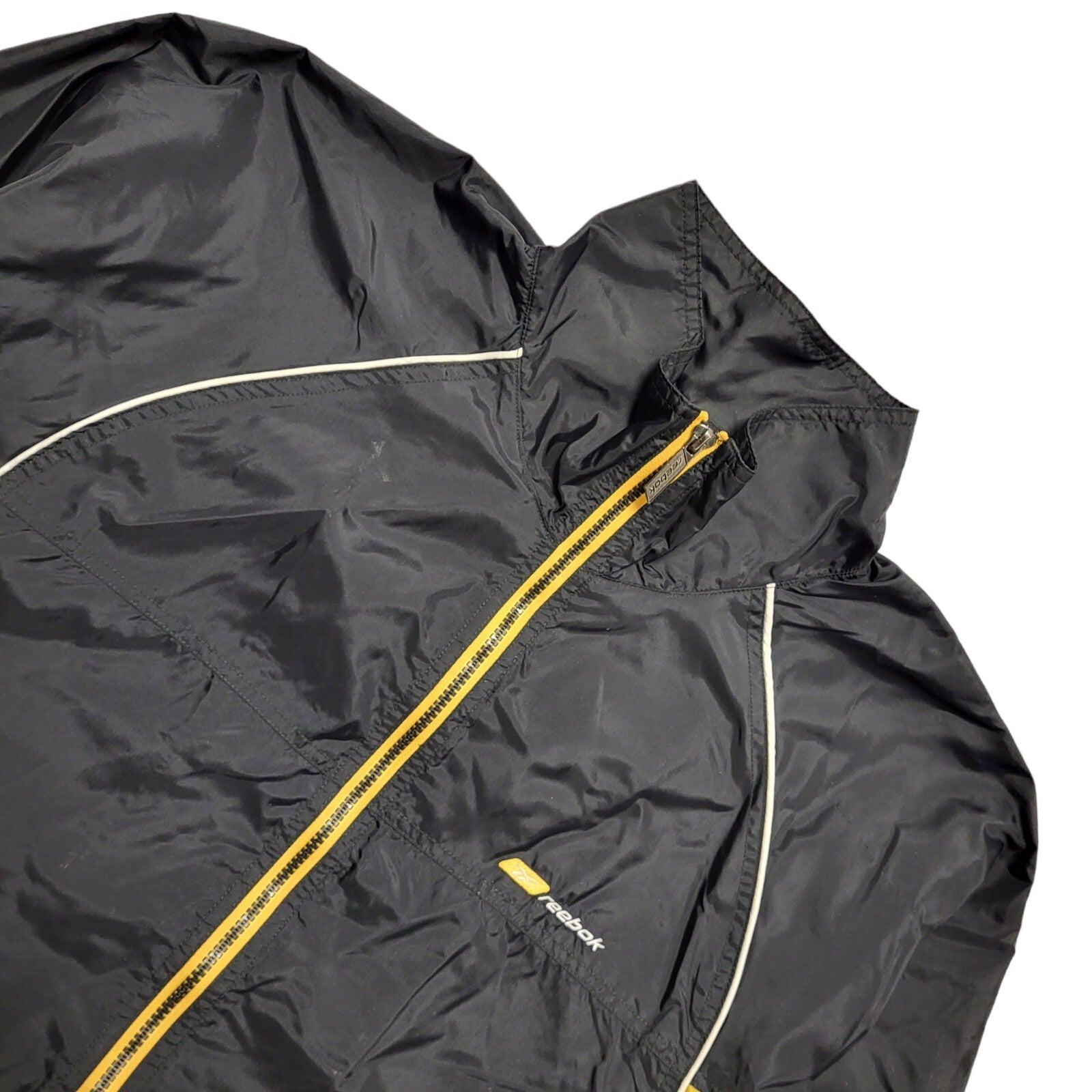 Reebok Vintage 90's Black & Yellow Full Zip Jacket Mens UK M