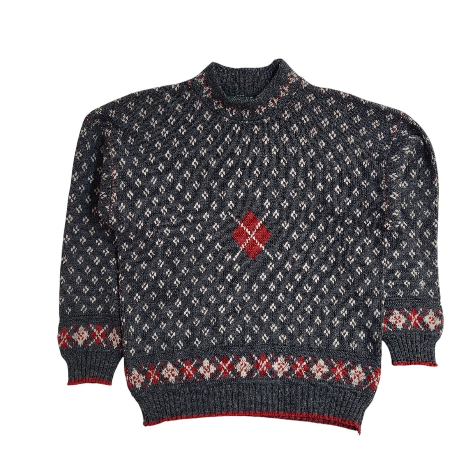 Espionage Vintage 90's Grey & Red Jumper UK Men's Size Medium