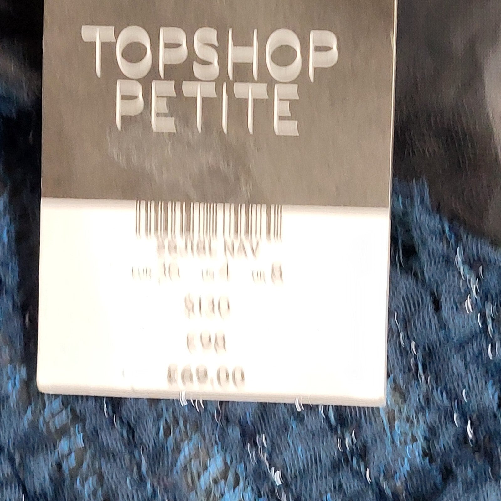 Topshop Vintage Y2K Navy Blue Sleeveless Dress Uk Women's Size 8 Bnwt