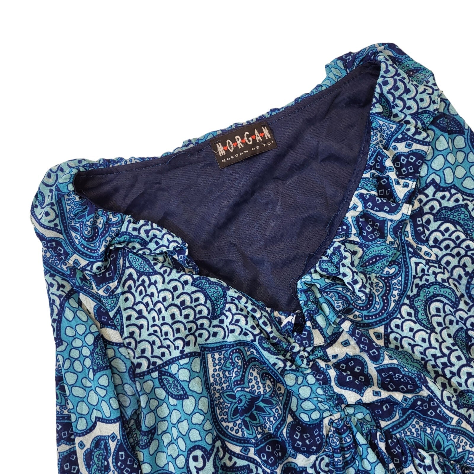 Morgan 90s Vintage Blue Retro Abstract Dress Women's Size XS