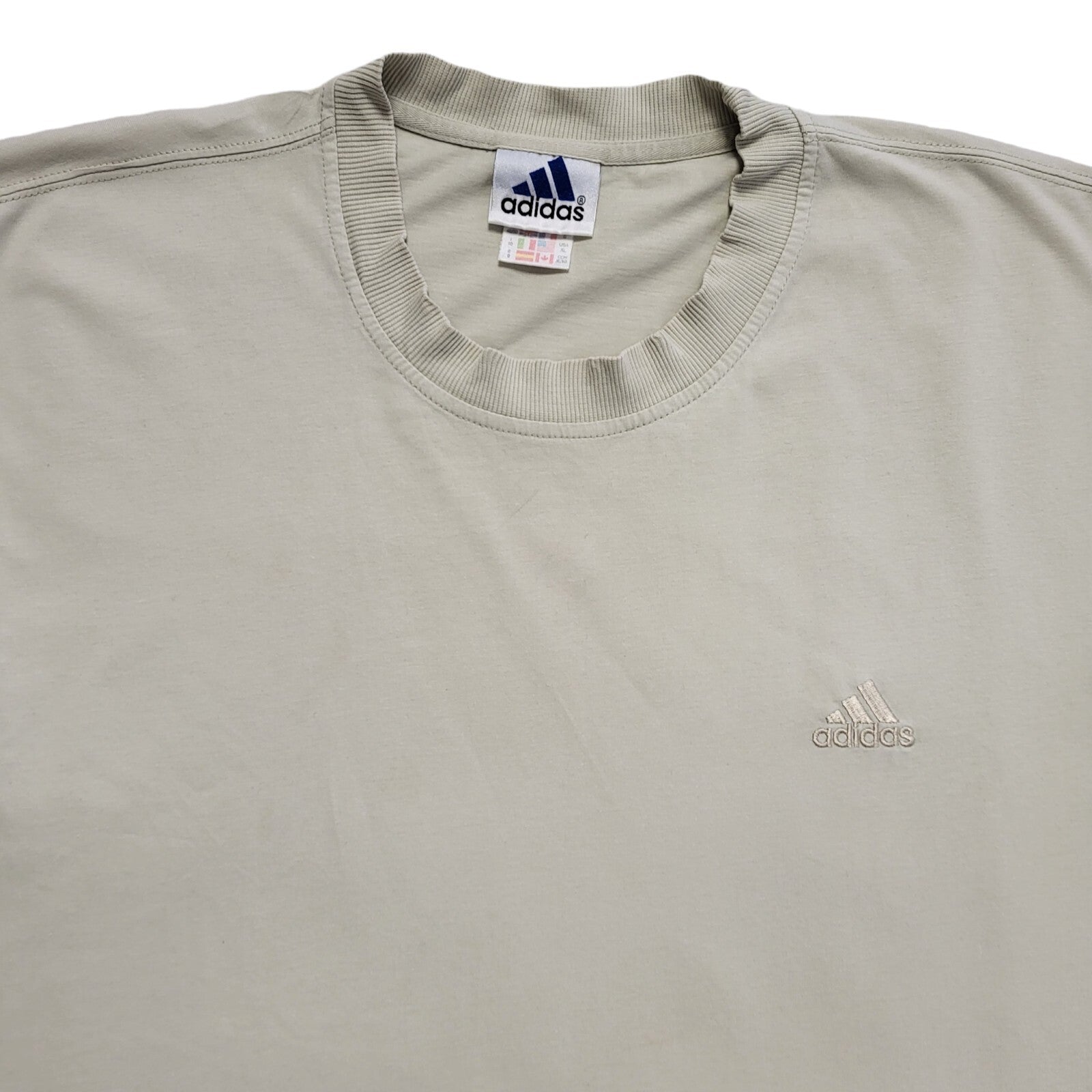 Adidas Vintage 80's Sports Beige Short Sleeve T-Shirt Mens UK Size XXL