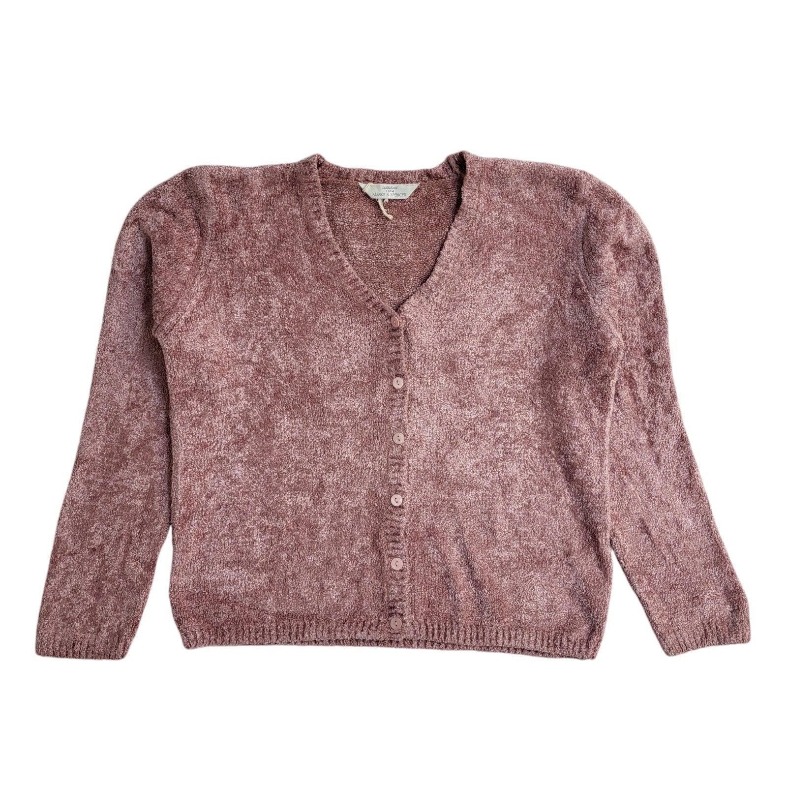 St Michael Vintage 90's Pink Knitted Cardigan UK Women's Size 8