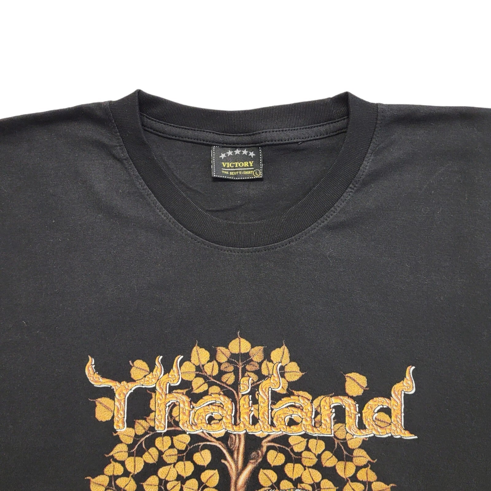 Victory Thailand Vintage 90s Black Tourist Short Sleeve T-Shirt Uk Men's Size L